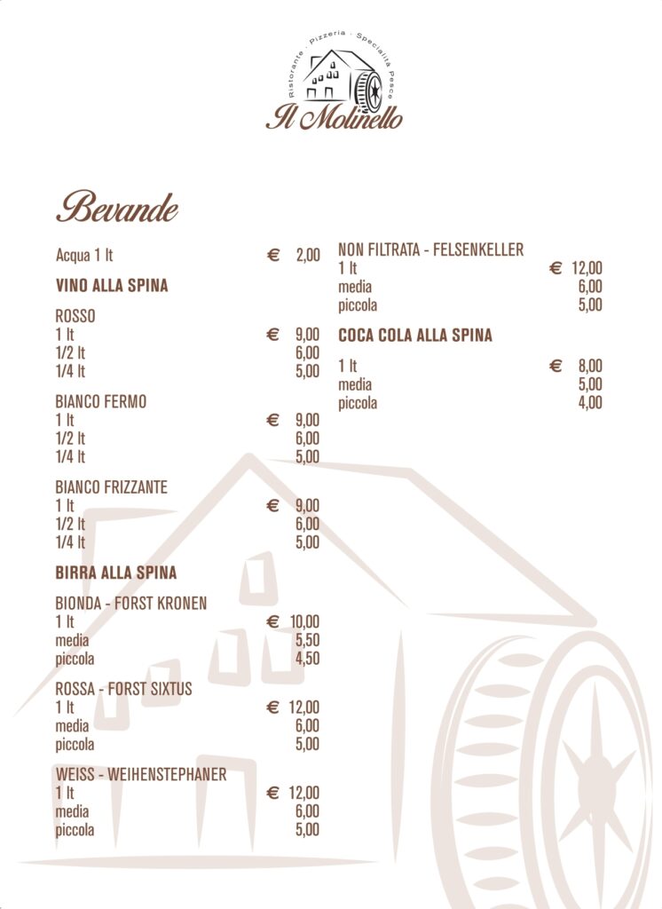 menù nuovo il molinello be