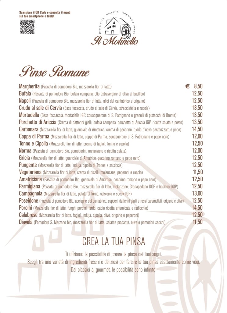 menù nuovo il molinello pins